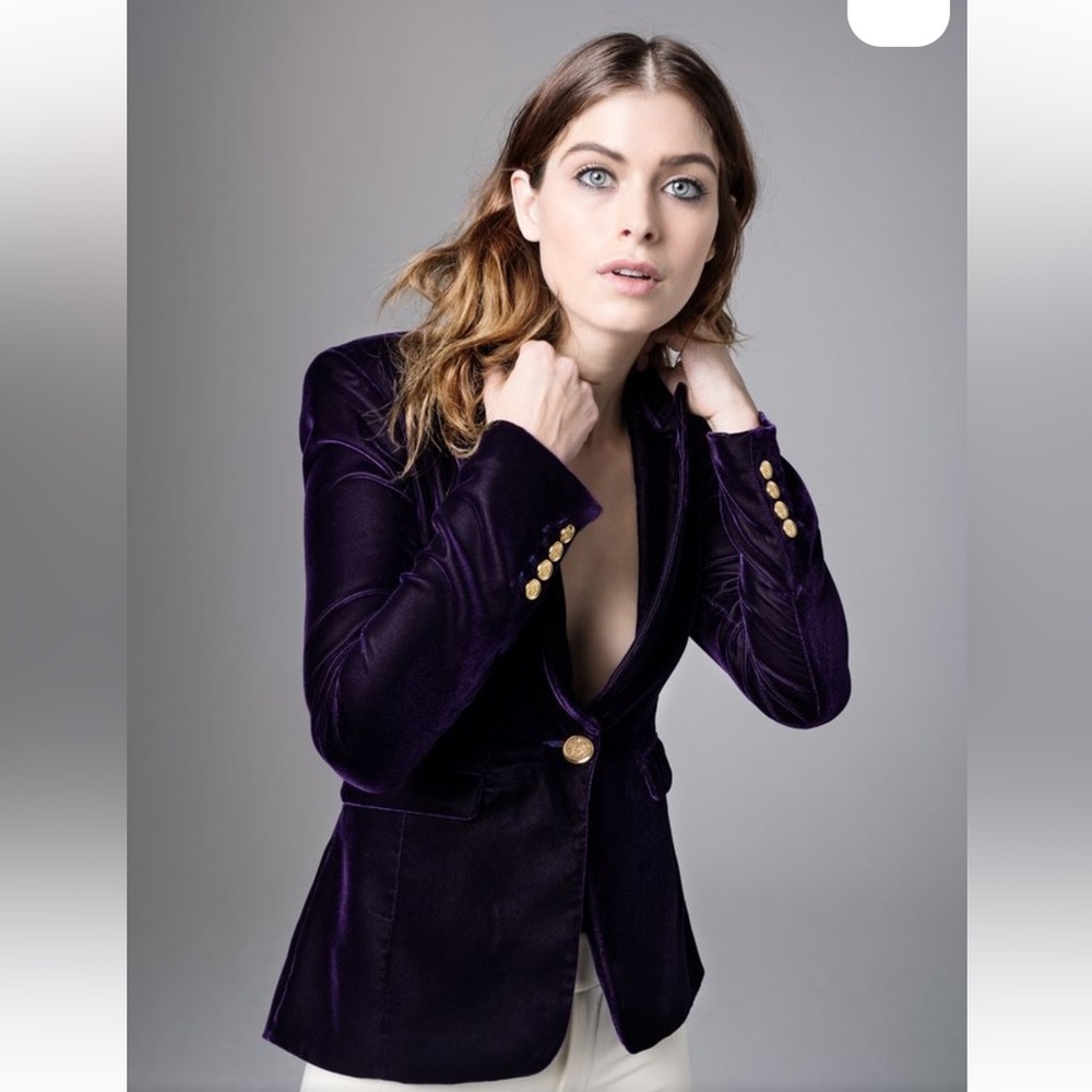 Smythe Peak Lapel Velvet Blazer Amethyst size 2